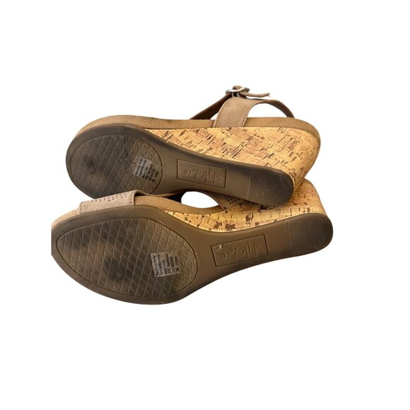 Style & Co Size 7 Maddyson Woman’s Cork Wedge Sling Back Sandal Lt Taupe - Picture 10 of 14